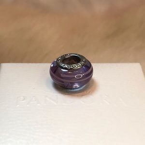 Pandora Swirled Murano Glass Bead Lilac 925 Charm